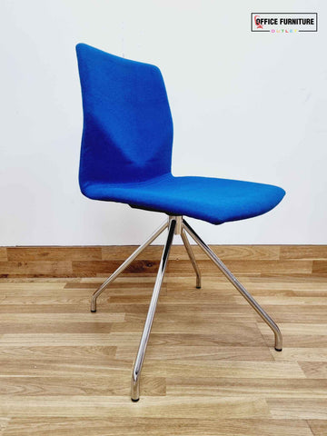 Set of Two Blue Modern Visitor Chairs