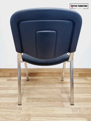 Club Stacking Chairs - Black Fabric With Chrome Legs