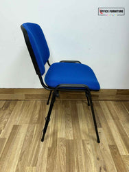 Club Stacking Chairs - Blue Fabric With Black Legs