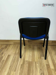 Club Stacking Chairs - Blue Fabric With Black Legs