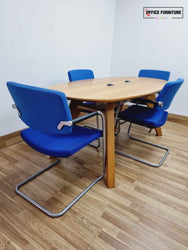 Four-Person Oak Meeting Table with Verco Chairs