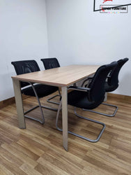 Four Person Chestnut Meeting Table with Sedus Chairs