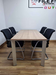 Four Person Chestnut Meeting Table with Sedus Chairs