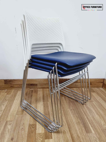 Orangebox Cors-Us Set of Four Stacking Chairs - Blue