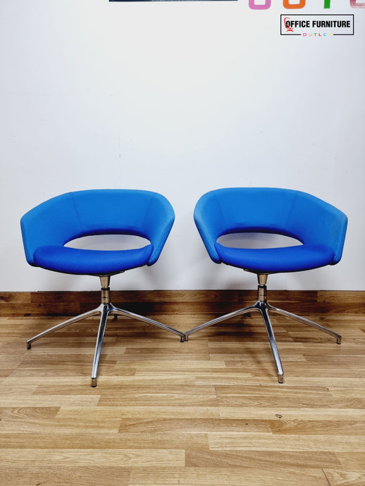 Set of Two Blue Verco Visitor Chairs