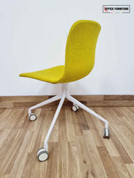 Set of Two Mustard Swivel Chairs