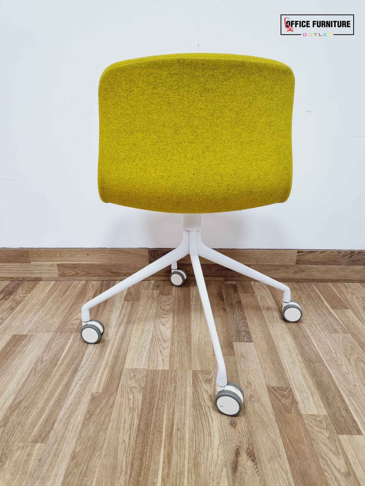 Set of Two Mustard Swivel Chairs