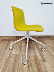 Set of Two Mustard Swivel Chairs