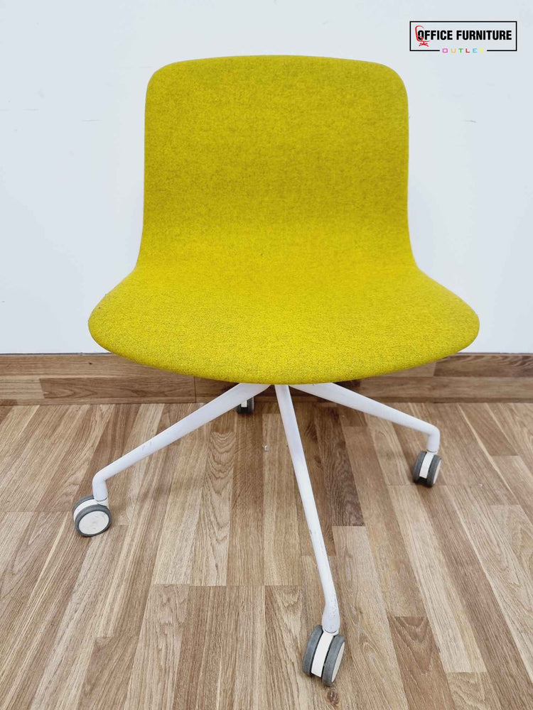 Set of Two Mustard Swivel Chairs