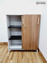 Walnut Sliding Door Storage Cabinet