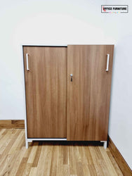 Walnut Sliding Door Storage Cabinet