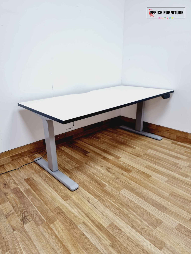 Electric Height Adjustable White Desk (160cm X 80cm)