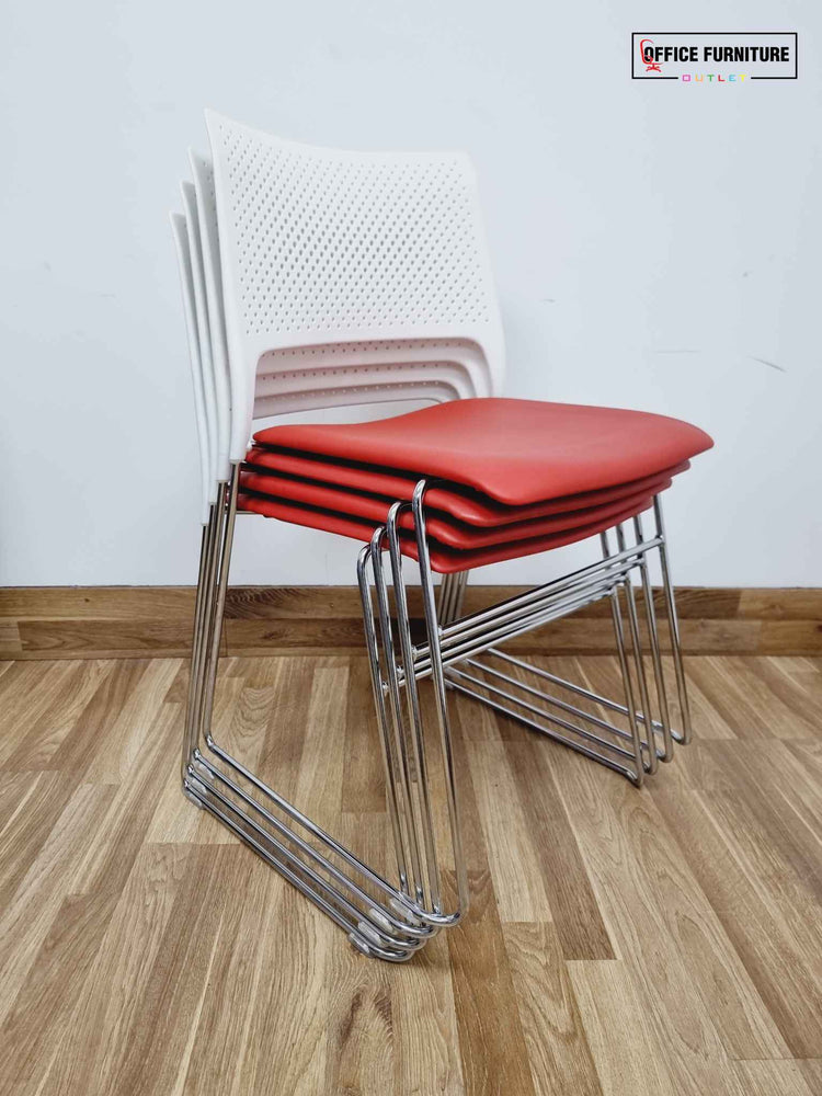 Orangebox Cors-Us Set of Four Stacking Chairs - Red