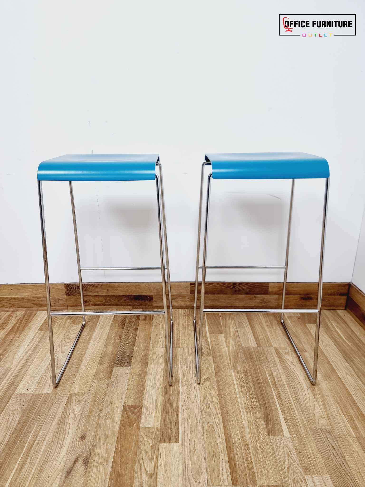 Brunner Fina Sled Base Bar Stools - Set of Two