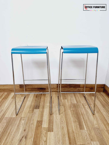 Brunner Fina Sled Base Bar Stools - Set of Two