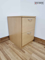 Two Drawer oak Coloured Filing Cabinet