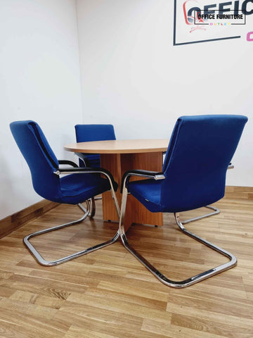 Four Person Round Meeting Table with Verco Chairs