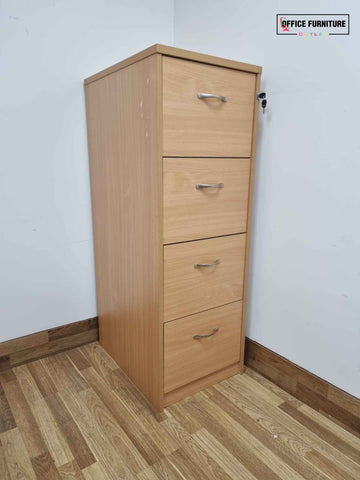 Beech Four Drawer Filing Cabinet