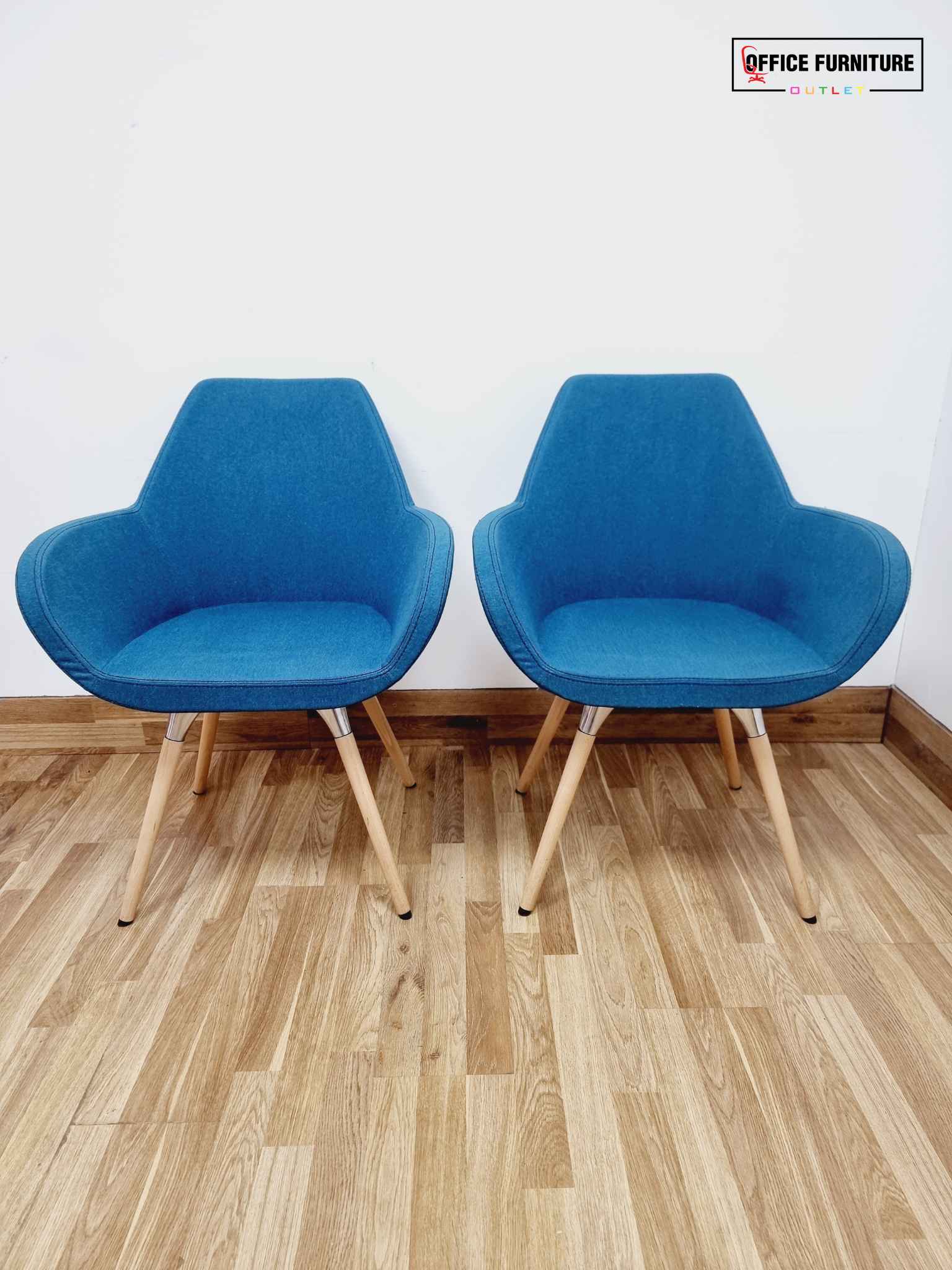 Profim Fan 10HW Tub Style Arm Chairs - Teal - Set of Two