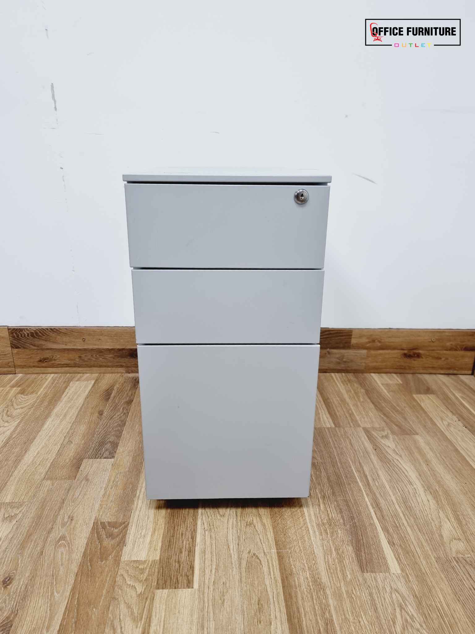 Three-Drawer Metal Under-Desk Pedestal