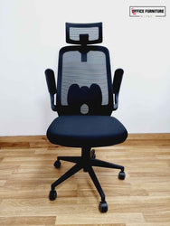 Mesh Back Swivel Chair with Headrest By Dynamic