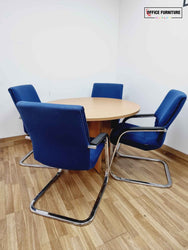 Four Person Round Meeting Table with Verco Chairs