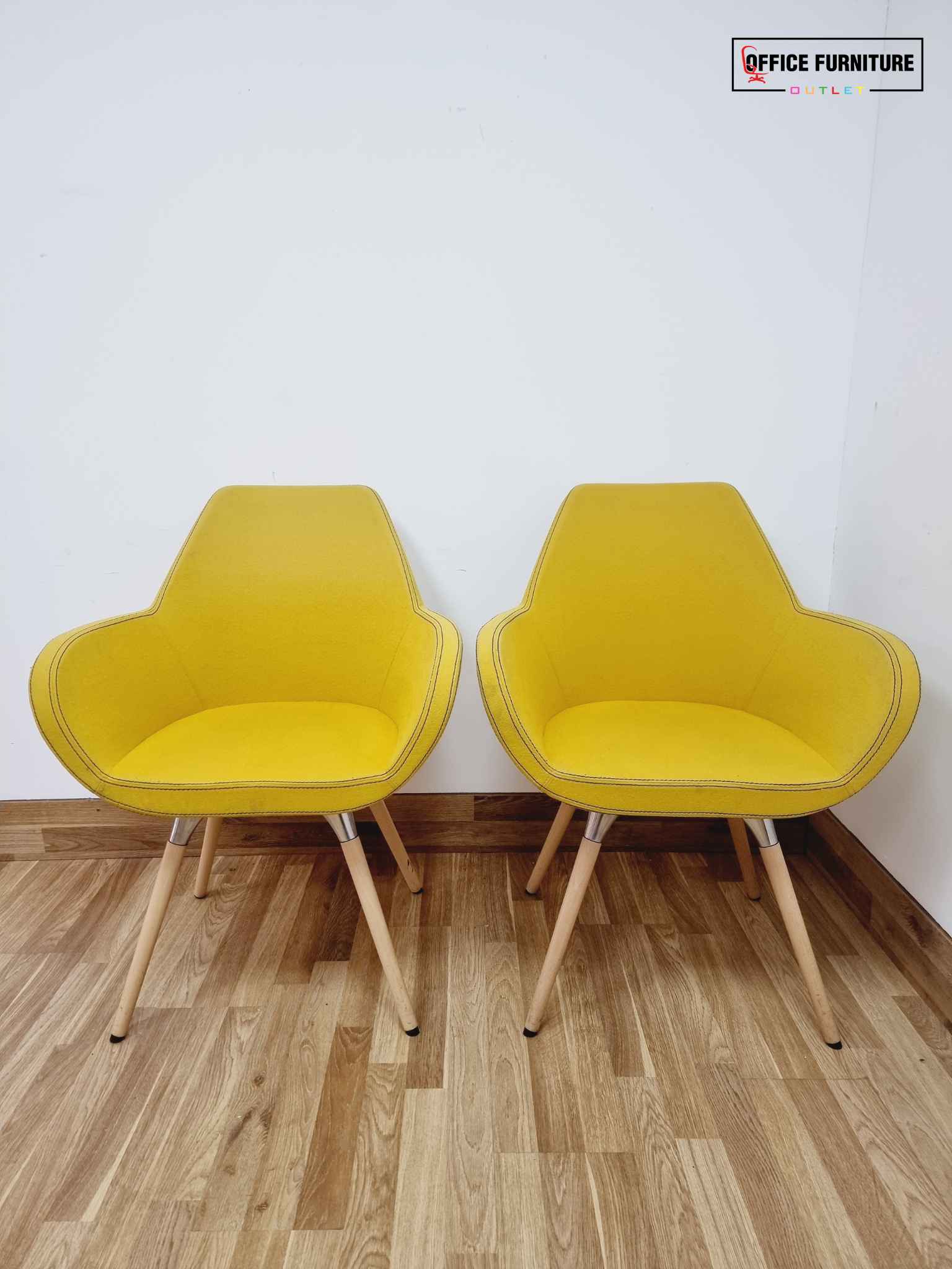 Profim Fan 10HW Tub Style Arm Chairs - Yellow - Set of Two