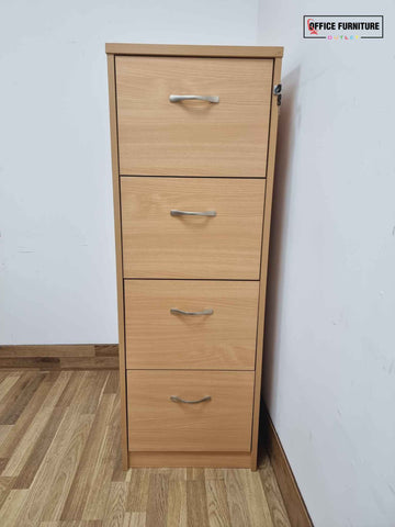 Beech Four Drawer Filing Cabinet