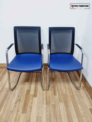 Narbutas Blue Cantilever Chairs (Pair)