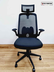 Mesh Back Swivel Chair with Headrest By Dynamic