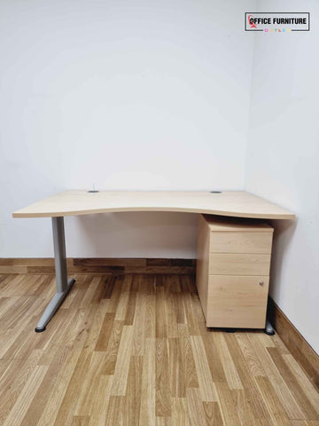 Double Wave Maple Desk (140cm x 90cm) (160cm x 90cm)