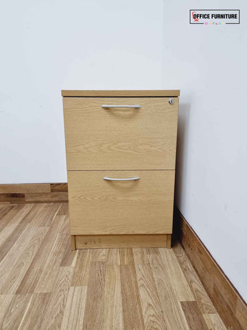 Two Drawer oak Coloured Filing Cabinet