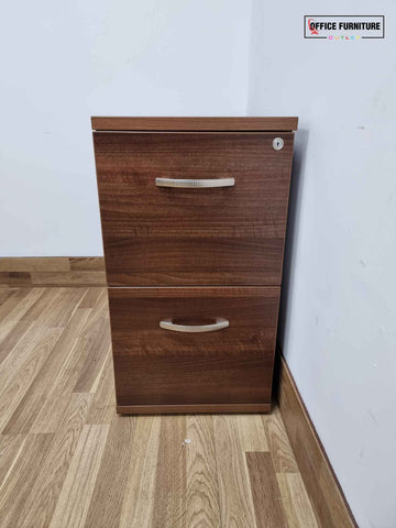 Two Drawer Walnut Filing Cabinet