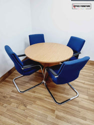 Four Person Round Meeting Table with Verco Chairs