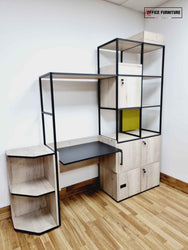 Contemporary Display Unit with Compact Desk