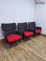 Set of Three Grey and Red Reception Chairs