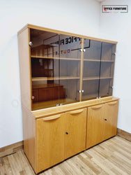 Combination Storage Cabinet with Glass Doors
