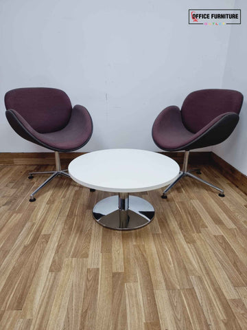 Mauve Reception Chairs with Coffee Table Set