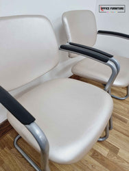 Connection Branded Metallic Cream Visitor Chairs (Pairs)