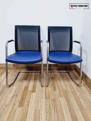 Narbutas Blue Cantilever Chairs (Pair)