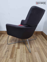 Set of Three Grey and Red Reception Chairs