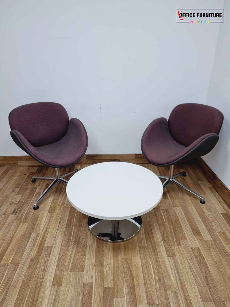 Mauve Reception Chairs with Coffee Table Set