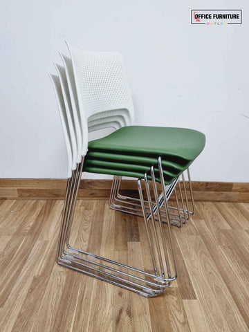 Orangebox Cors-Us Set of Four Stacking Chairs - Green