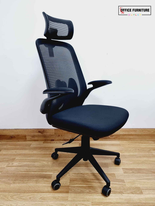 Mesh Back Swivel Chair with Headrest By Dynamic