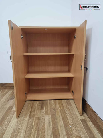 Beech Mid-Level Double Door Wooden Cabinet