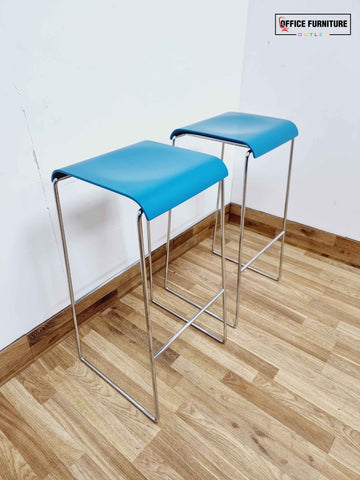 Brunner Fina Sled Base Bar Stools - Set of Two