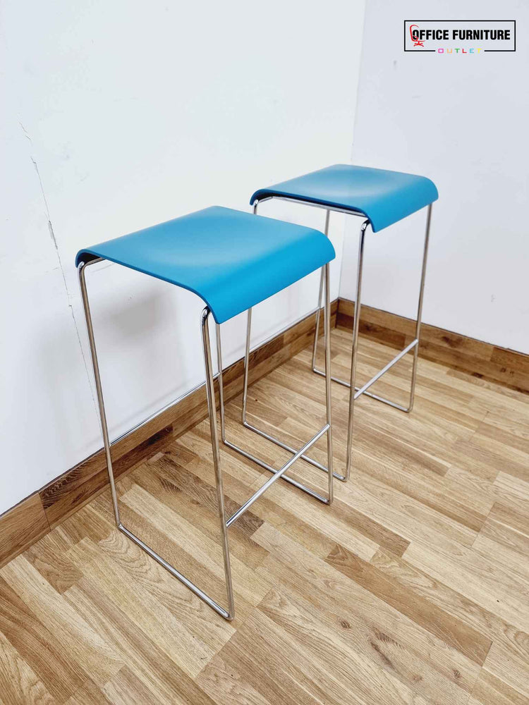 Brunner Fina Sled Base Bar Stools - Set of Two