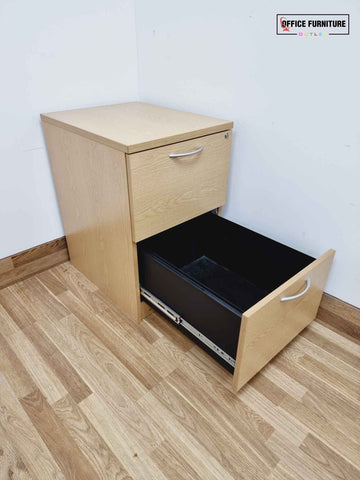 Two Drawer oak Coloured Filing Cabinet