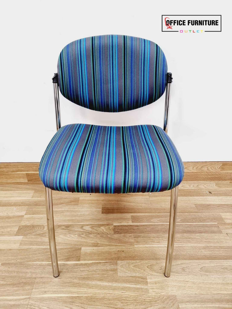 Blue Striped Stacking Chairs